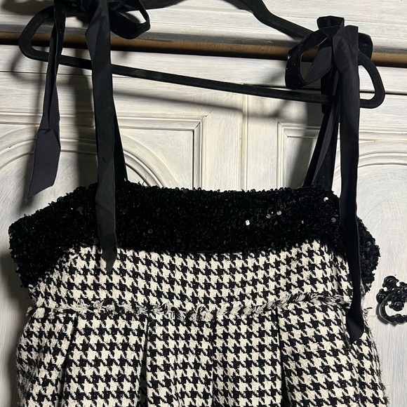 Sofie The Label She’s Classy Houndstooth Printed Tweed Sequin Mini Dress Party - Picture 7 of 13